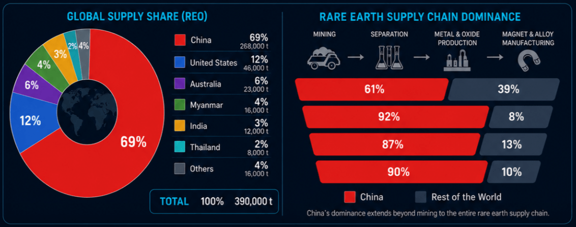 Global Share of Rare Earth Supply Global Share of Rare Earth Supply