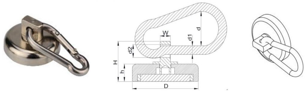 Neodymium Magnetic Climbing Hooks Specification