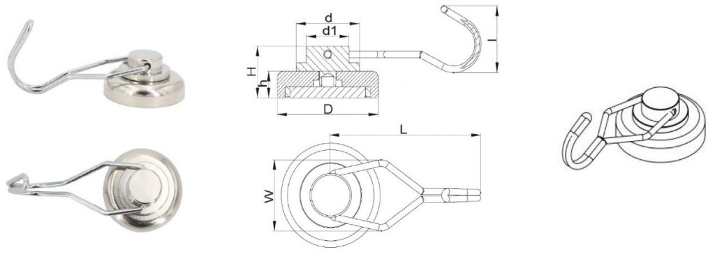 Neodymium Magnetic Swivel Hooks 