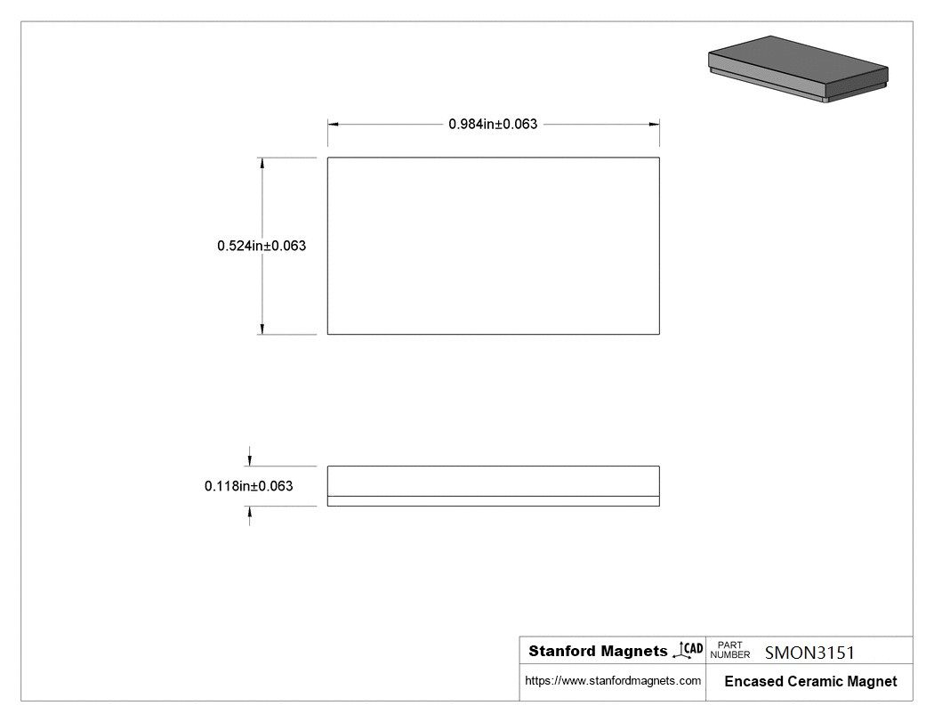 Encased Ceramic Magnet (Steel Case)