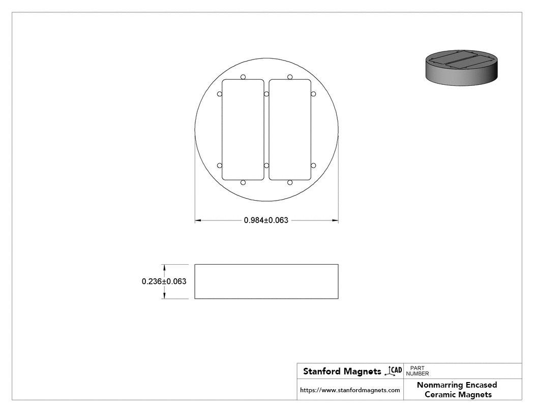 Nonmarring Encased Ceramic Magnets